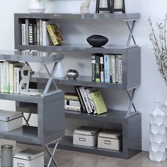 Loop Modern 5-Tier S-shaped Bookcase with X-shaped Metal