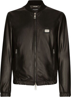 Essentials leather bomber jacket