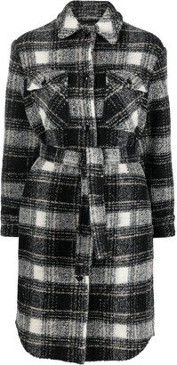 Checked Wool-Blend Shirt Coat