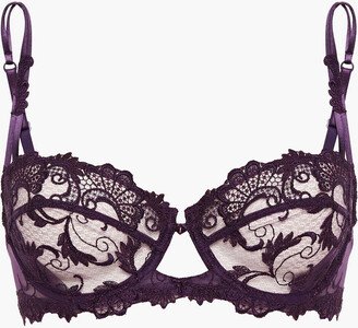 Dressing Floral crystal-embellished guipure lace balconette bra