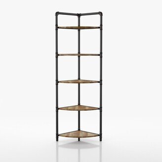 Nixie Rustic Sand Black Open Back Corner Bookcase