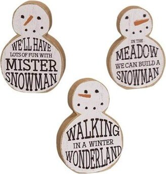 Mister Snowman Chunky Sitter 3 Asstd. - H - 4.50 in. W- 0.75 in. L- 3.00 in.