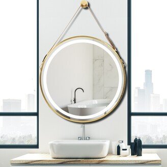UNHO Smart Round LED Bathroom Mirror Light Frame Defogger Dimmable 3 Color