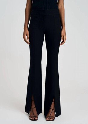 Maeve Front Slit Trousers In Black