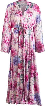 Luna B Rhea Long Kimono Floral Pink