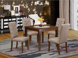 5-Pc kitchen set - 4 Chairs with Linen Fabric Seat and A dining room table