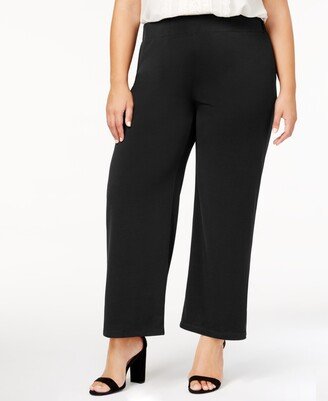 Petite Plus Size Pull-On Wide-Leg Pants, Created for Macy's