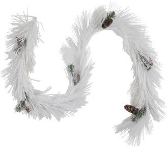 Northlight 6' x 10 White Flocked Artificial Christmas Garland with Pine Cones, Unlit