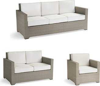 Small Palermo 3-pc. Sofa Set in Dove Finish