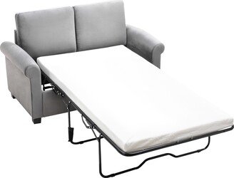 EDWINRAYLLC 2-in-1 Pull Out Sofa Bed,Sleeper Sofa Bed with Twin Size Mattress Pad, Loveseat Sleeper for Living Room, Small Apartment