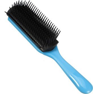 Unique Bargains 9 Row Styling Soft Detangling Hair Brush 1 Pc Blue Black