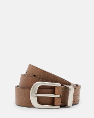 Kaden Leather Western Belt - Military Green