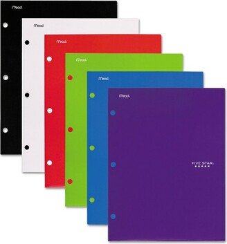 Four-Pocket Portfolio 8 1/2 x 11 Assorted Colors Traditional Design 4/Pack 38058