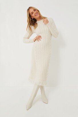 Hyacinth House Cream Freya Fringe Sweater Dress