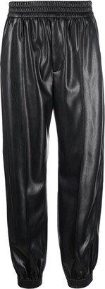 Faux-Leather Track Pants