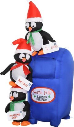 Homcom 6' Christmas Inflatable North Pole Mailbox Outdoor Blow-Up Display