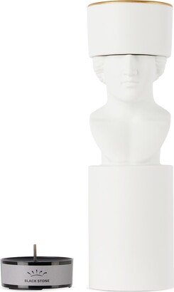 White Il Letterato Black Stone Candle