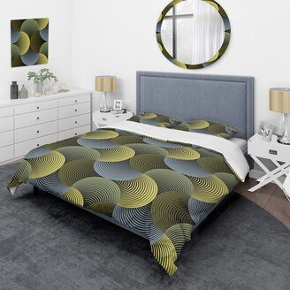 Designart 'Ornate Geometric Circle Grid' Modern Duvet Cover Set