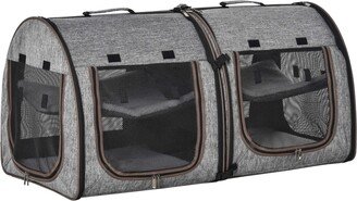 Large Portable Double Pet Carrier Kennel Bag Oxford Travel Car Seat