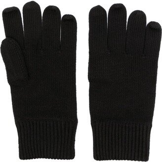 Embroidered-Logo Knitted Gloves