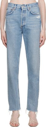 Blue 90's Pinch Waist Jeans-AA