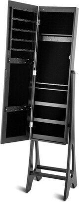 Led Jewelry Cabinet Organizer Bevel Edge Mirrored Standing