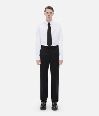 Straight Leg Wool Gabardine Pants