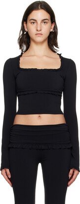 GUIZIO Black Fleur Long Sleeve T-Shirt