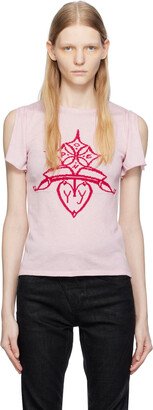 OPEN YY Pink Jacquard T-Shirt