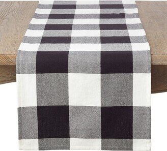 Saro Lifestyle Cotton Table Runner with Buffalo Plaid Pattern, 16 x 90