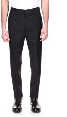 Men's Solid Tapered Wool Trousers