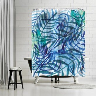 71 x 74 Shower Curtain, Nature In Blue No3 by Paula Mills