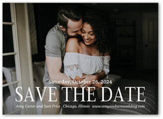 Save The Date Cards: A Classic Moment Save The Date, White, 5X7, Pearl Shimmer Cardstock, Square