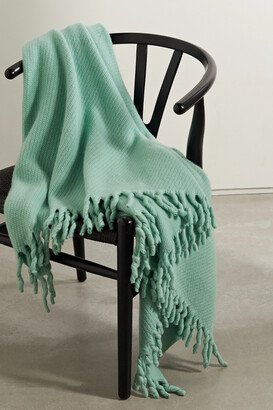 Fringed Cashmere Blanket - Green