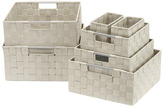 Beige Weave 7-Piece Basket Set