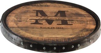 Bourbon Barrel Top 24 Inch Lazy Susan/Whiskey Head Susan Turntable/Personalize It/ Personalized Gifts/Free Shipping