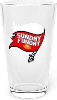 Buccaneer Sports 16 Oz Football Pint Glass | Tampa Sunday Funday Barware - Tailgate Drinkware Man Cave Essentials