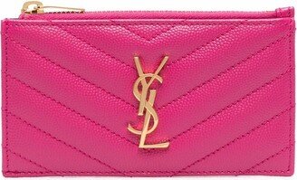 Monogram logo-plaque quilted cardholder