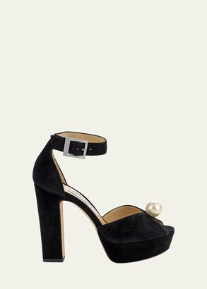 Socorie Suede Pearly Platform Sandals