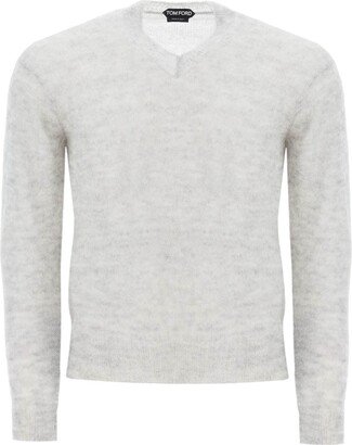 Light Mohair V-neck Sweater