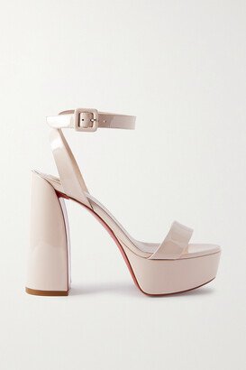 Movida Sabina Patent-leather Platform Sandals - Neutrals