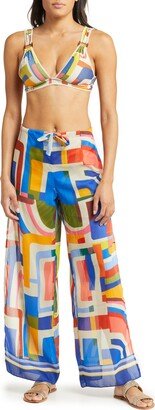 Mosaic Print Cover-Up Pants