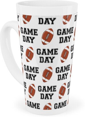 Mugs: Game Day - College Football - Black And White Tall Latte Mug, 17Oz, Brown