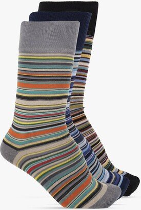 Striped Three-Pack Socks