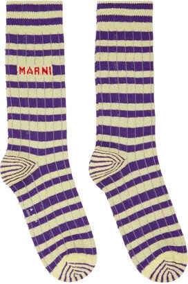 Yellow & Purple Striped Socks