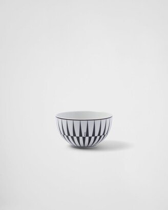Set Of Two Porcelain Rice Or Cereal Bowls - Stripes