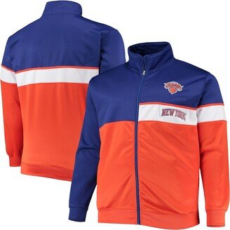 Men's Blue, Orange New York Knicks Big and Tall Pieced Body Full-Zip Track Jacket - Blue, Orange