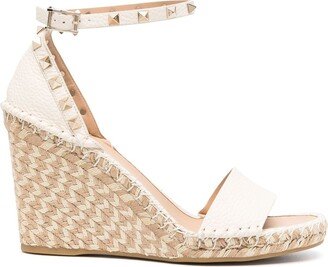 Rockstud 105mm wedge espadrilles