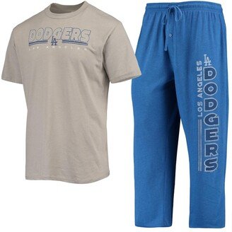 Men's Concepts Sport Gray, Royal Los Angeles Dodgers Meter T-shirt and Pants Sleep Set - Gray, Royal