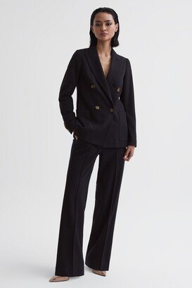 Petite Wool Blend Wide Leg Suit Trousers-AA